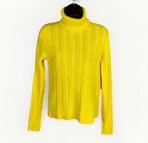 J Crew Vintage Merino Rabbit & Cashmere Sweater Women’s Cable Knit Turtleneck M